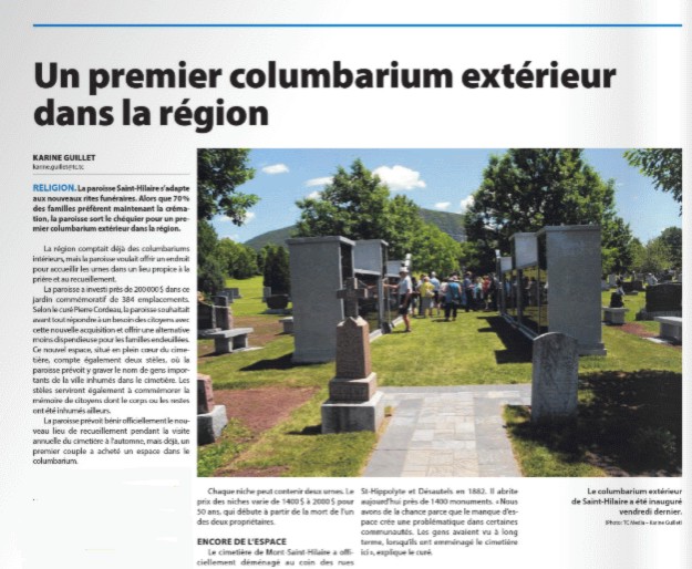 Inauguration du Columbarium extérieur