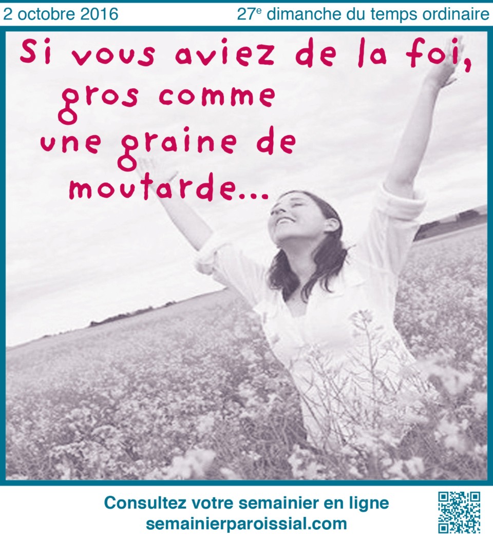 Semainier paroissial du 2 octobre 2016